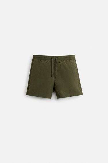 BAÑADOR MEDIO BÁSICO - Khaki de Zara
