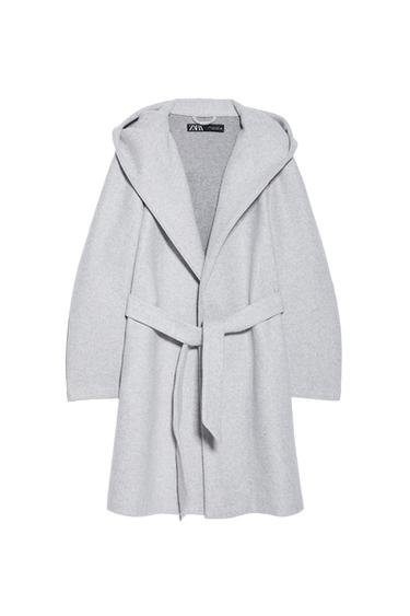 BELTED COAT WITH HOOD