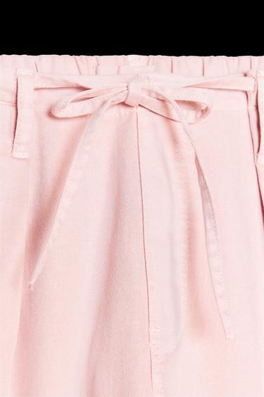 Zara PLEATED PAJAMA PANTS - Pink