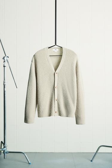 Zara TEXTURED CARDIGAN LIMITED EDITION - Beige - Image 0