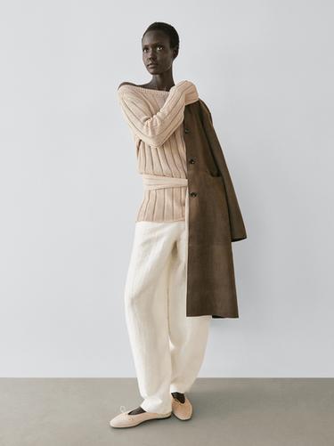 Zara Linen blend sarouel trousers - Beige