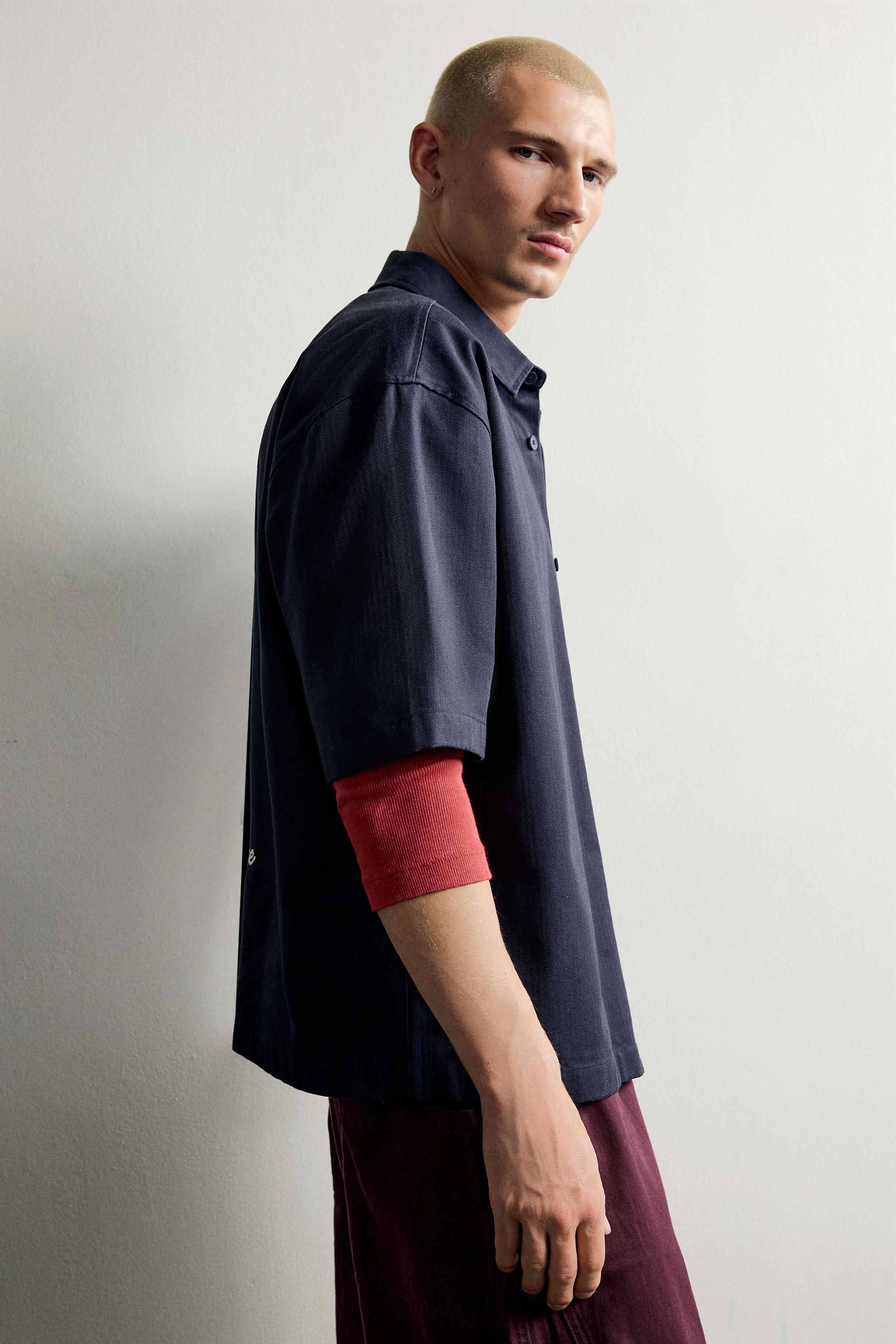 HERRINGBONE PATCH RELAXED SHIRT