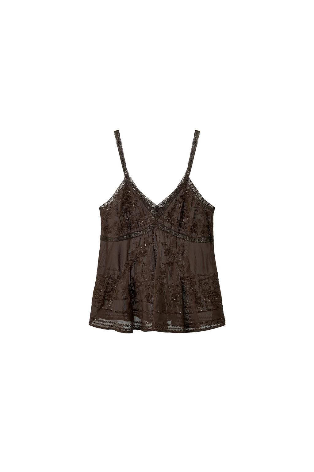 EMBROIDERED BEADED CAMISOLE - image 3