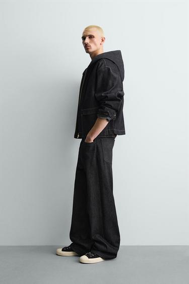 VESTE EN JEAN À CAPUCHE - Bleu de Zara - Image 3