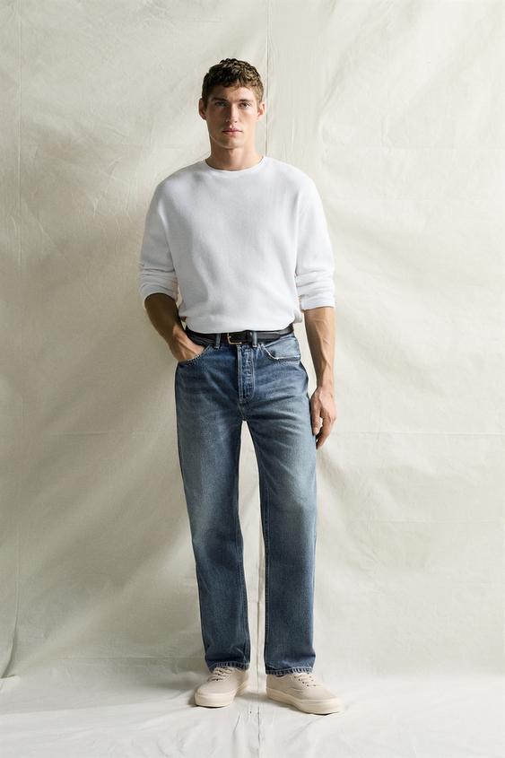 CAMISETA ESTRUCTURA WAFFLE - Blanco roto de Zara - Imagen 0