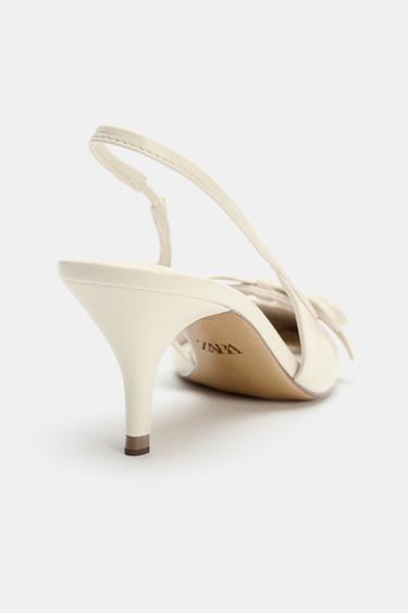 SLINGBACK SHOES WITH BOW - White by Zara - Image 3