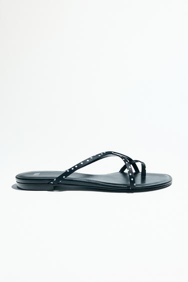 POLKA DOT STRAPPY SANDALS - Black by Zara