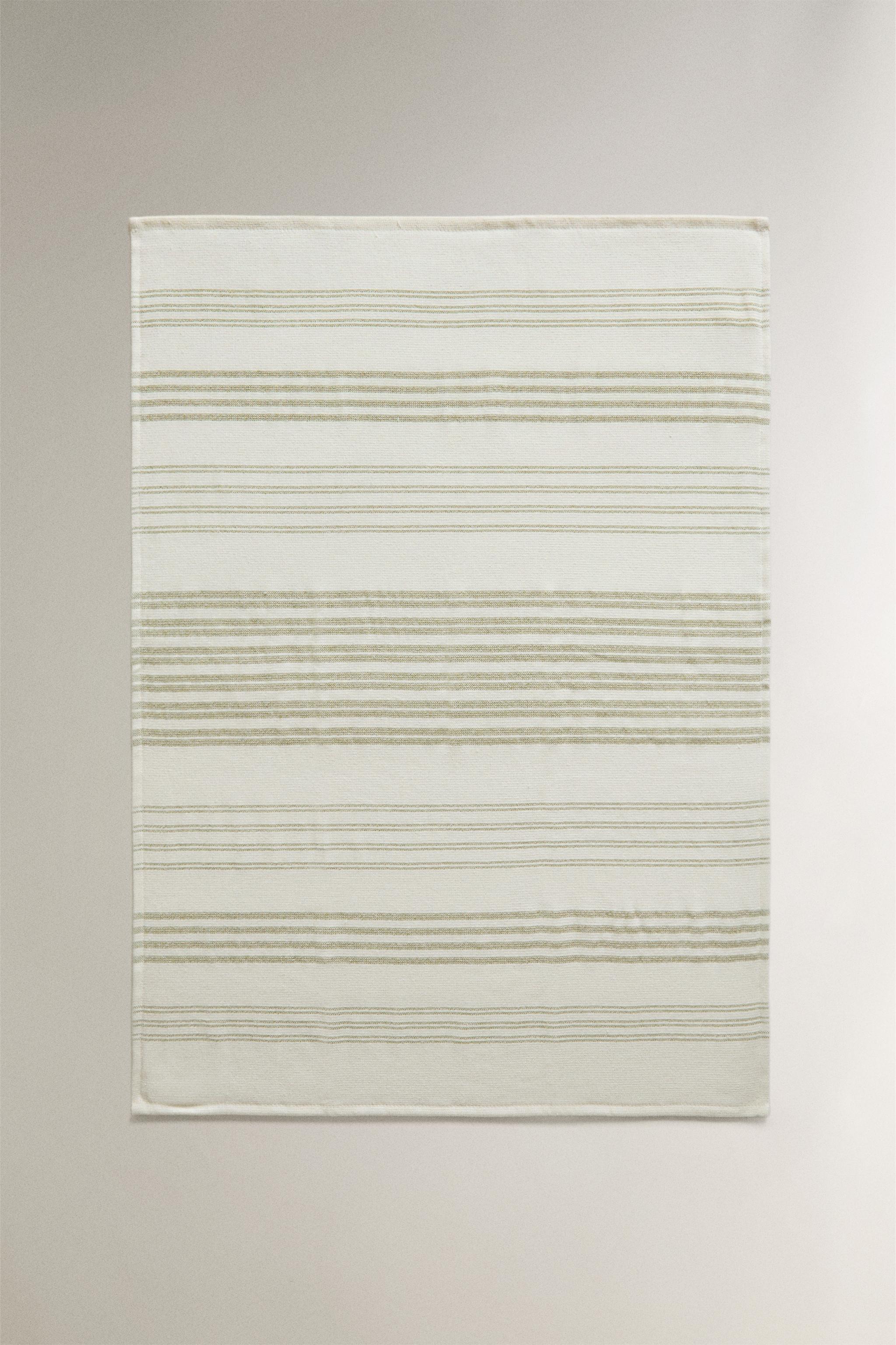 STRIPED COTTON TERRYCLOTH KITCHEN TOWEL — Green (alternate view)