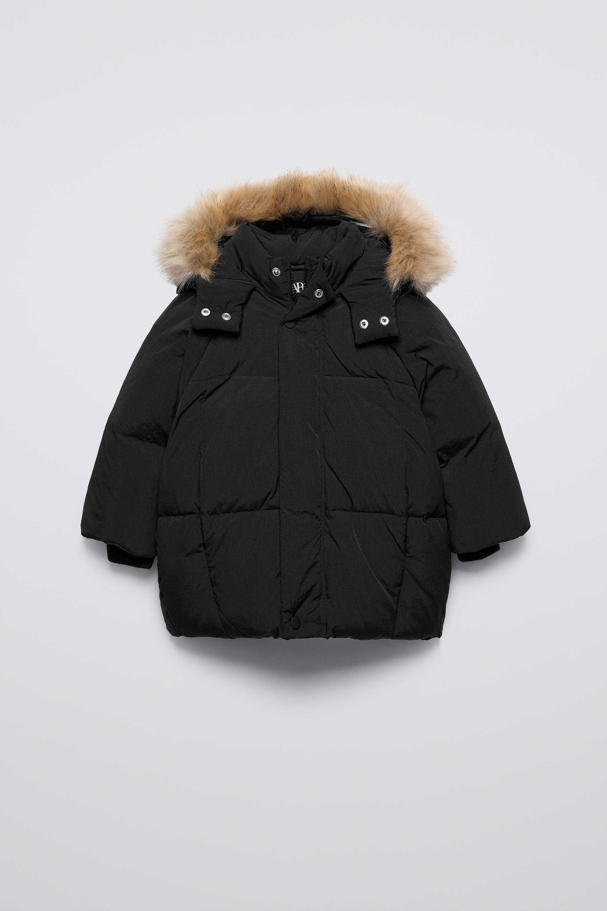 Black zara puffer coat best sale