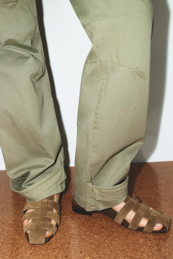 SPLIT SUEDE FISHERMAN SANDALS