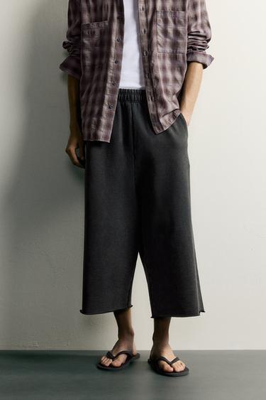 PANTALÓN JOGGER RELAXED CROPPED FIT - Gris antracita de Zara
