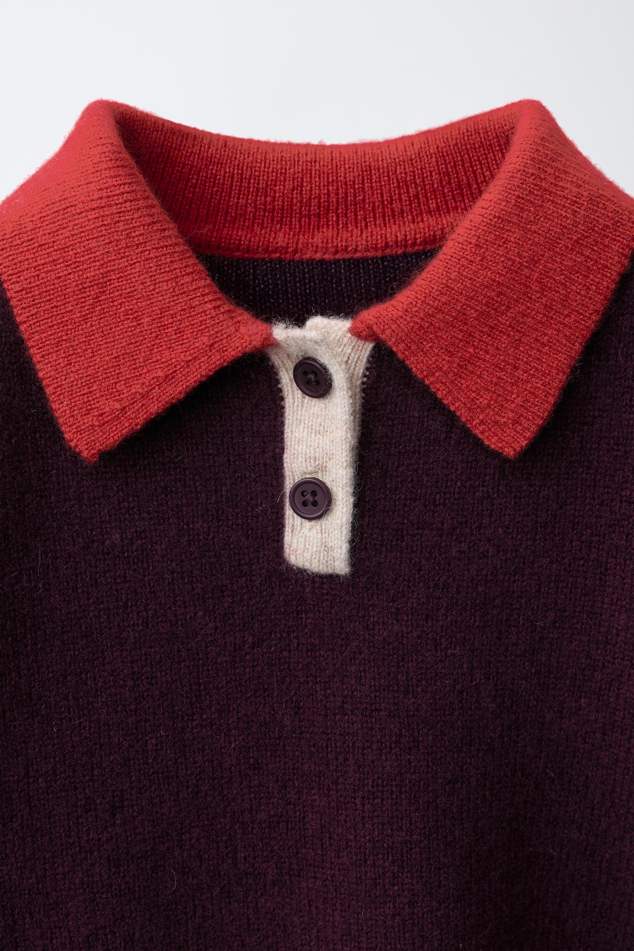 POLO EN MAILLE COLOR-BLOCK 100 % LAINE