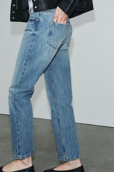 ZW COLLECTION MID-WAIST CIGARETTE JEANS - Mid-blue by Zara