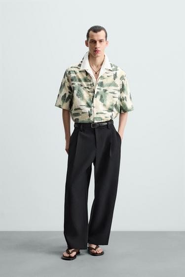 CAMISA BORDADO TROQUELADO ESTAMPADO - Verde de Zara - Imagen 0