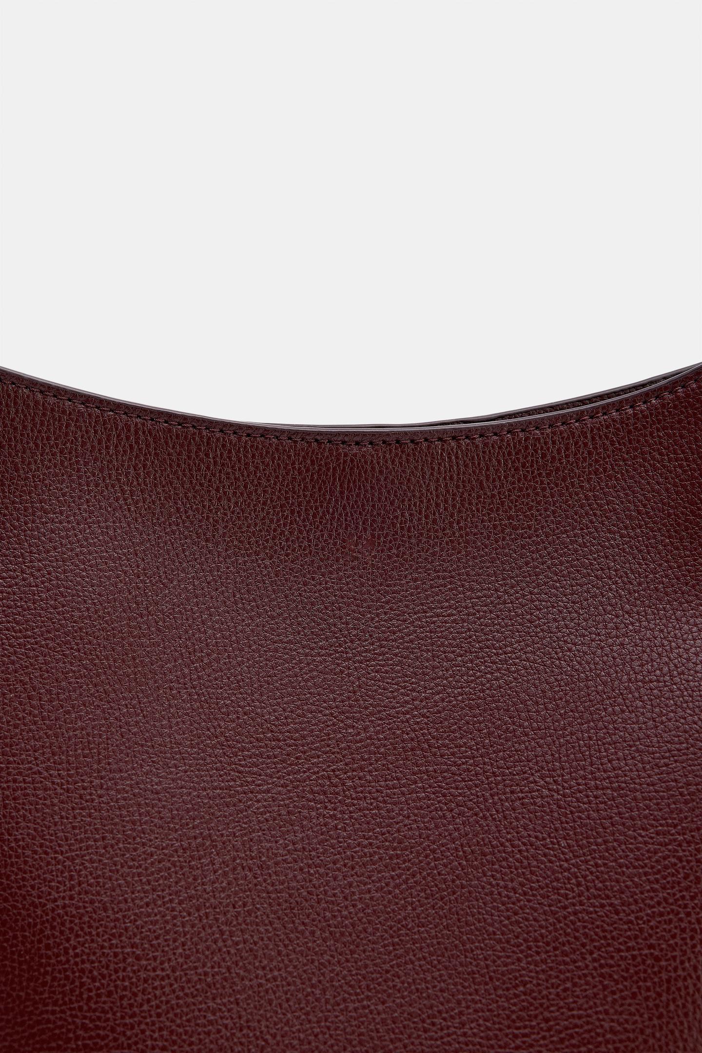 Женская сумка Zara Buckle Detail Bucket, цвет: Бордовый красный — фото 8