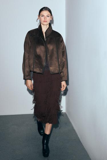 DOUBLE-FACED JACKET ZW COLLECTION - Dark brown by Zara