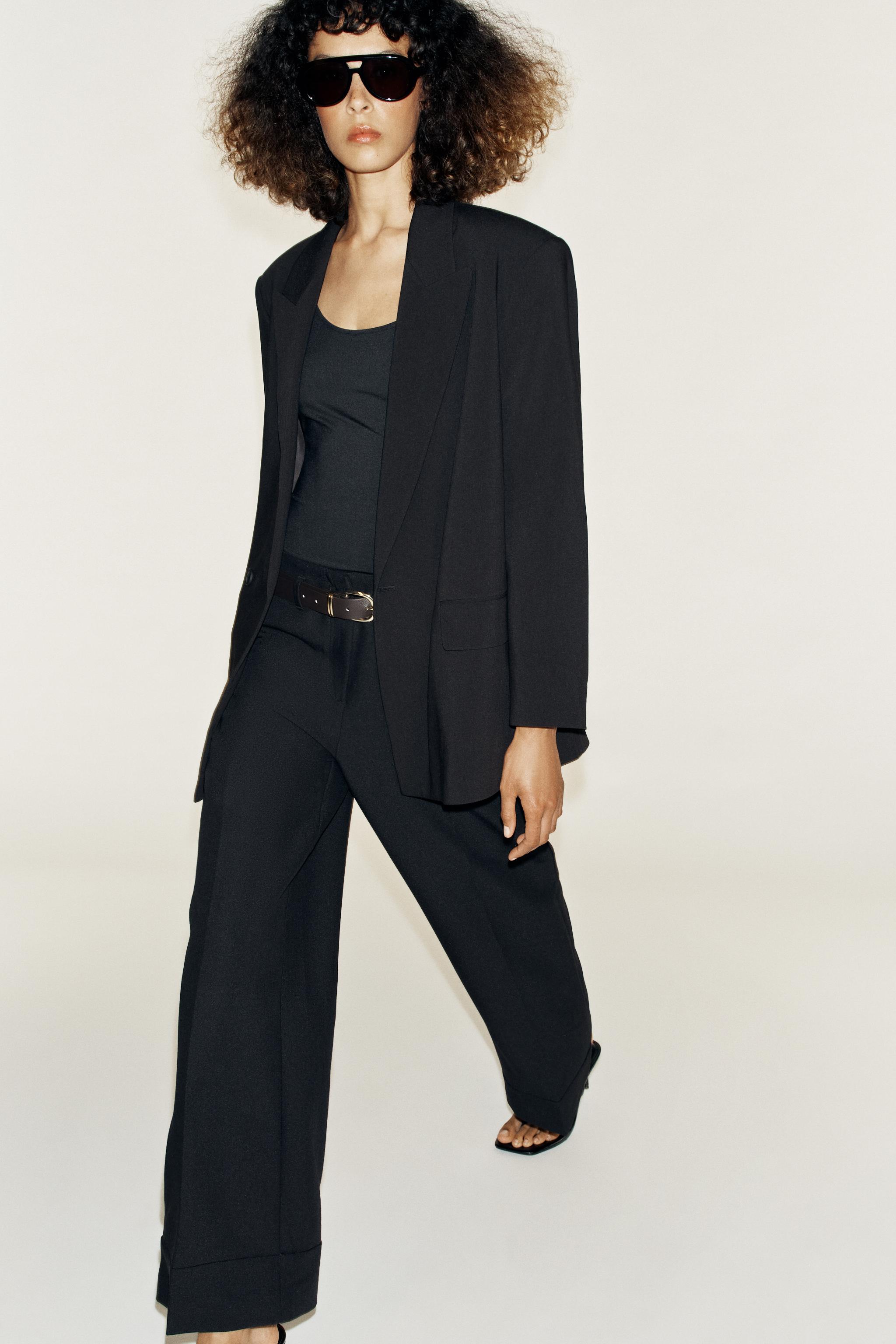 Zara KEMERLİ KIVRIK PAÇA PANTOLON görsel 3