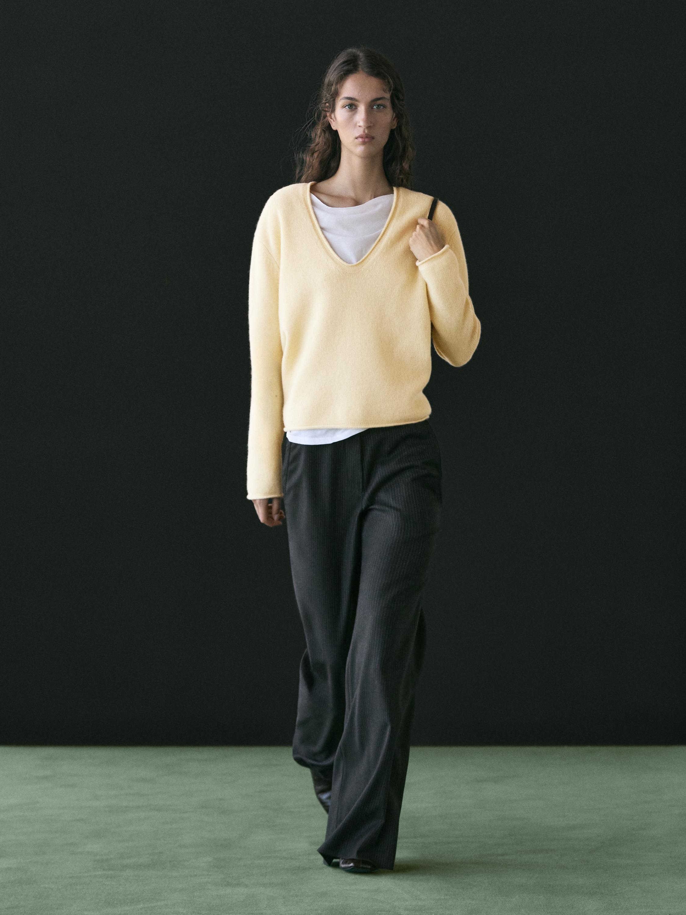 Flare fit pinstripe trousers — Anthracite Gray
