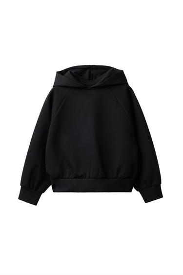 PLAIN INTERLOCK HOODIE - Black by Zara