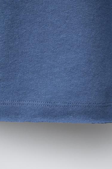 FADED EFFECT T-SHIRT WITH COTTON AND LINEN - Faded blue by Zara - Image 5