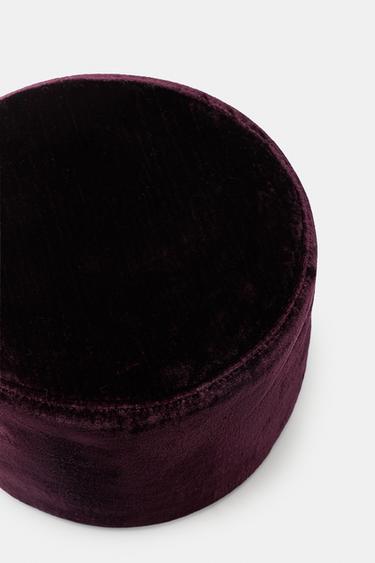 VELVET PILLBOX HAT — Eggplant 2