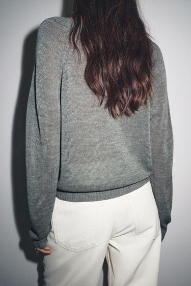 PULL BAKER EN MAILLE - Gris chiné de Zara - Image 2