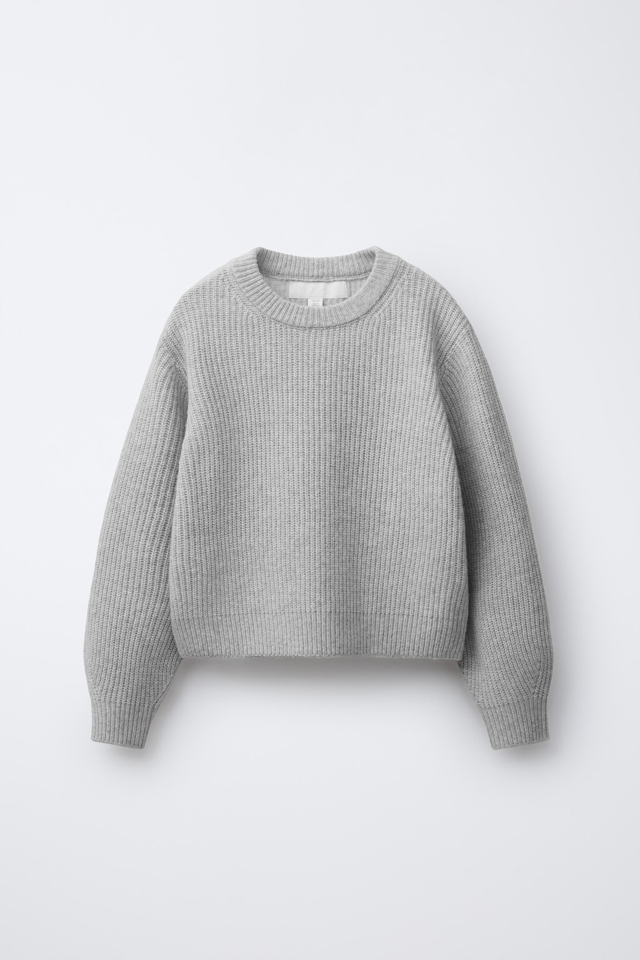 PURL KNIT SWEATER Blue Grey ZARA India - Main Image