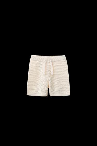 Zara CROCHET KNIT SHORTS - Ecru - Image 0