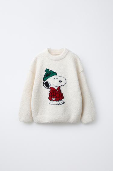 Zara WOOL KNIT JUMPER SNOOPY PEANUTS™ - Ecru - Image 0