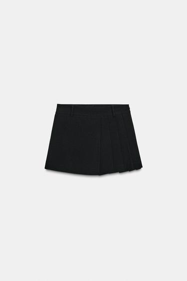 PLEATED SKORT - Black by Zara