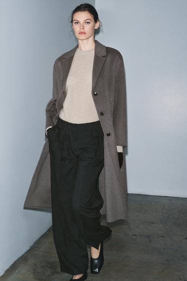 MANTEAU EN MÉLANGE DE LAINE ZW COLLECTION ÉDITION LIMITÉE - Gris taupe de Zara - Image 3
