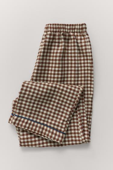 AGES 6-14 / FLANNEL GINGHAM PYJAMAS - Brown by Zara