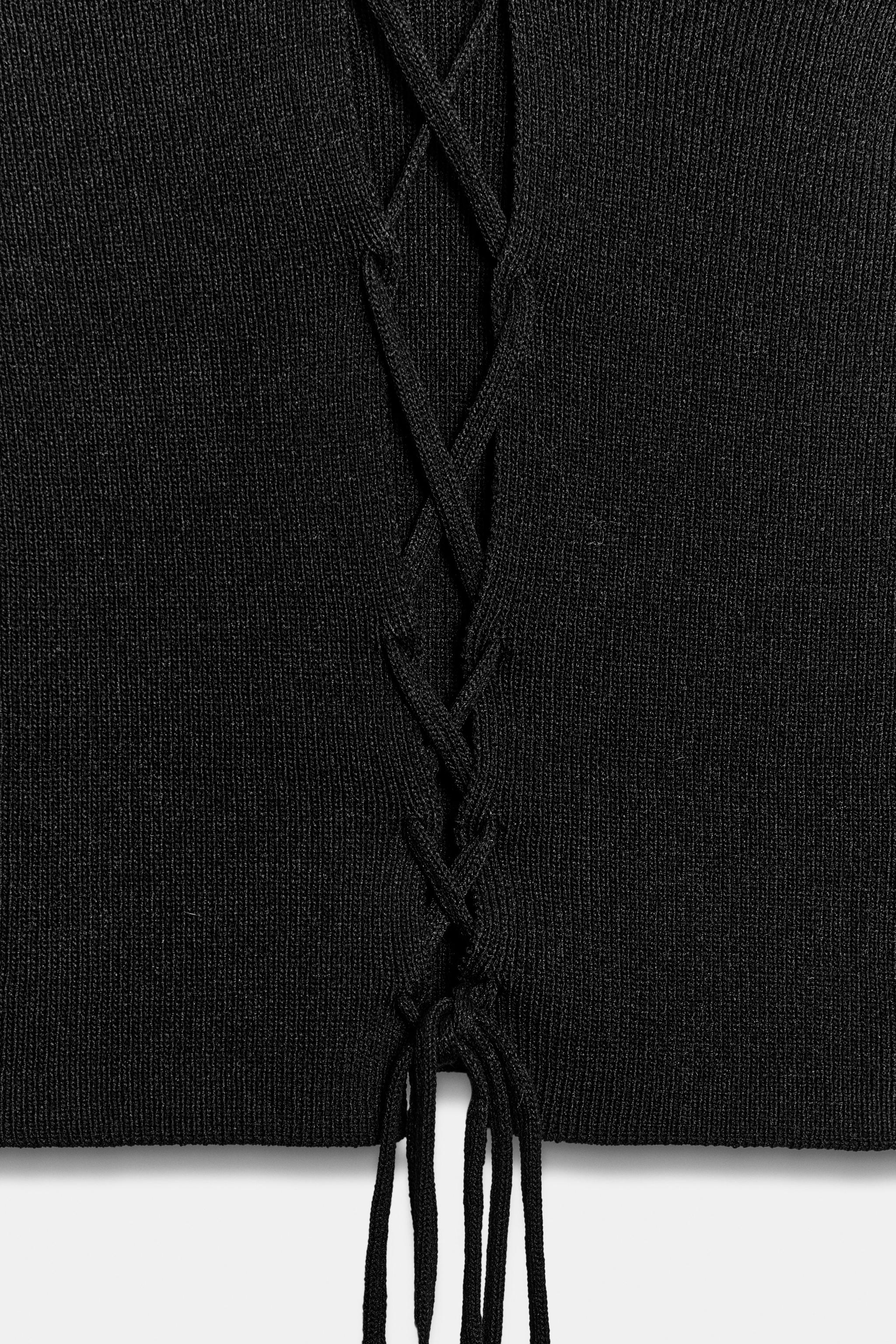 Женские свитеры Zara KNIT CROSSED BACK TOP — фото 7