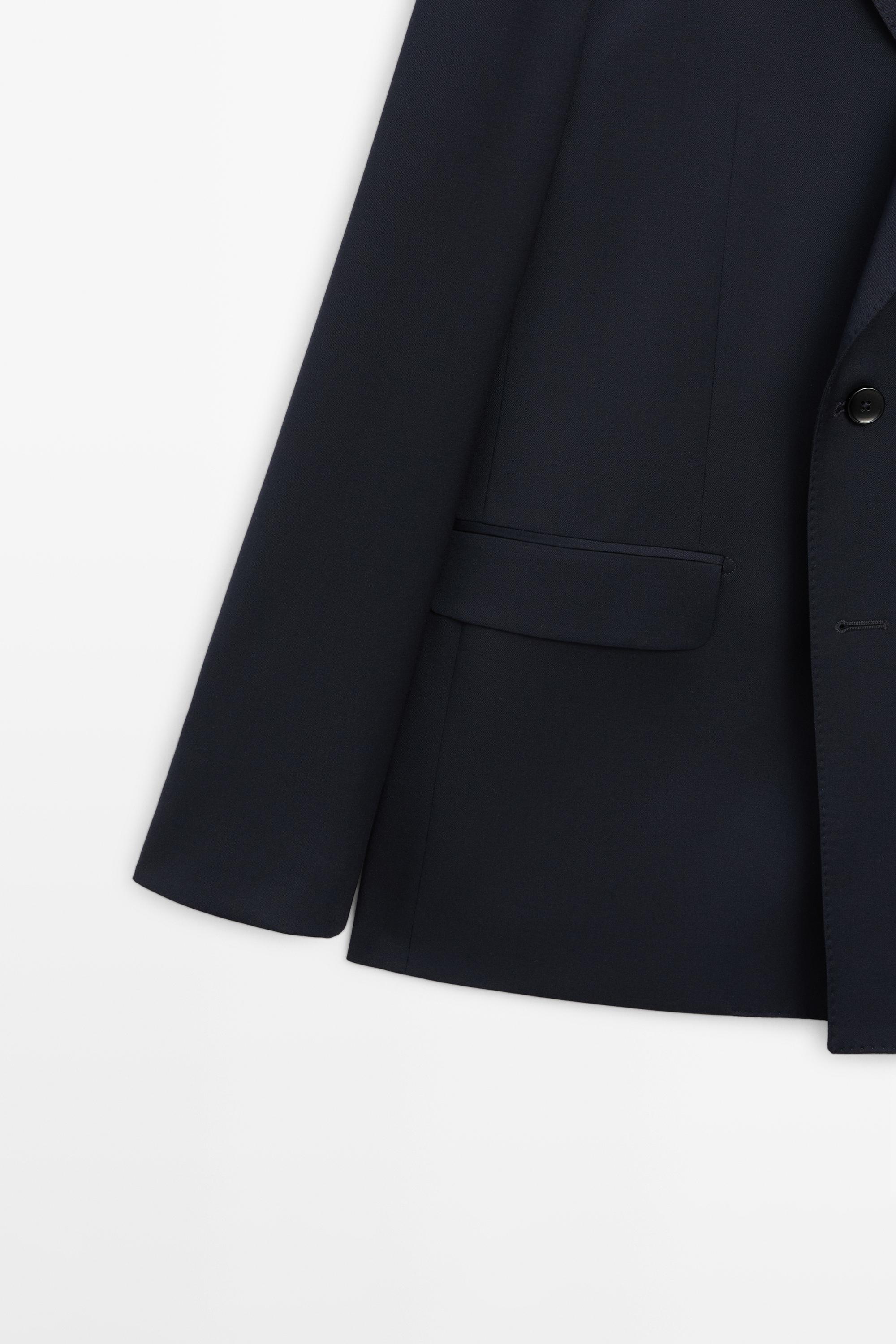 100% cool wool double-breasted suit blazer