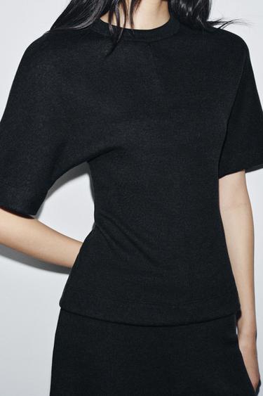 TOP SOFT ENTALLADO - gris antracita de Zara - Imagen 0