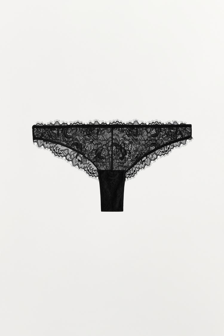 LACE PANTIES — Black