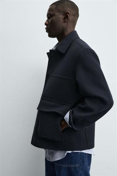 CHAQUETÓN REGULAR FIT BOLSILLOS - Bleu marine de Zara - Image 5