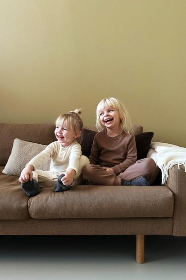 AGES 2-6/ MERINO WOOL PYJAMAS - Brown by Zara