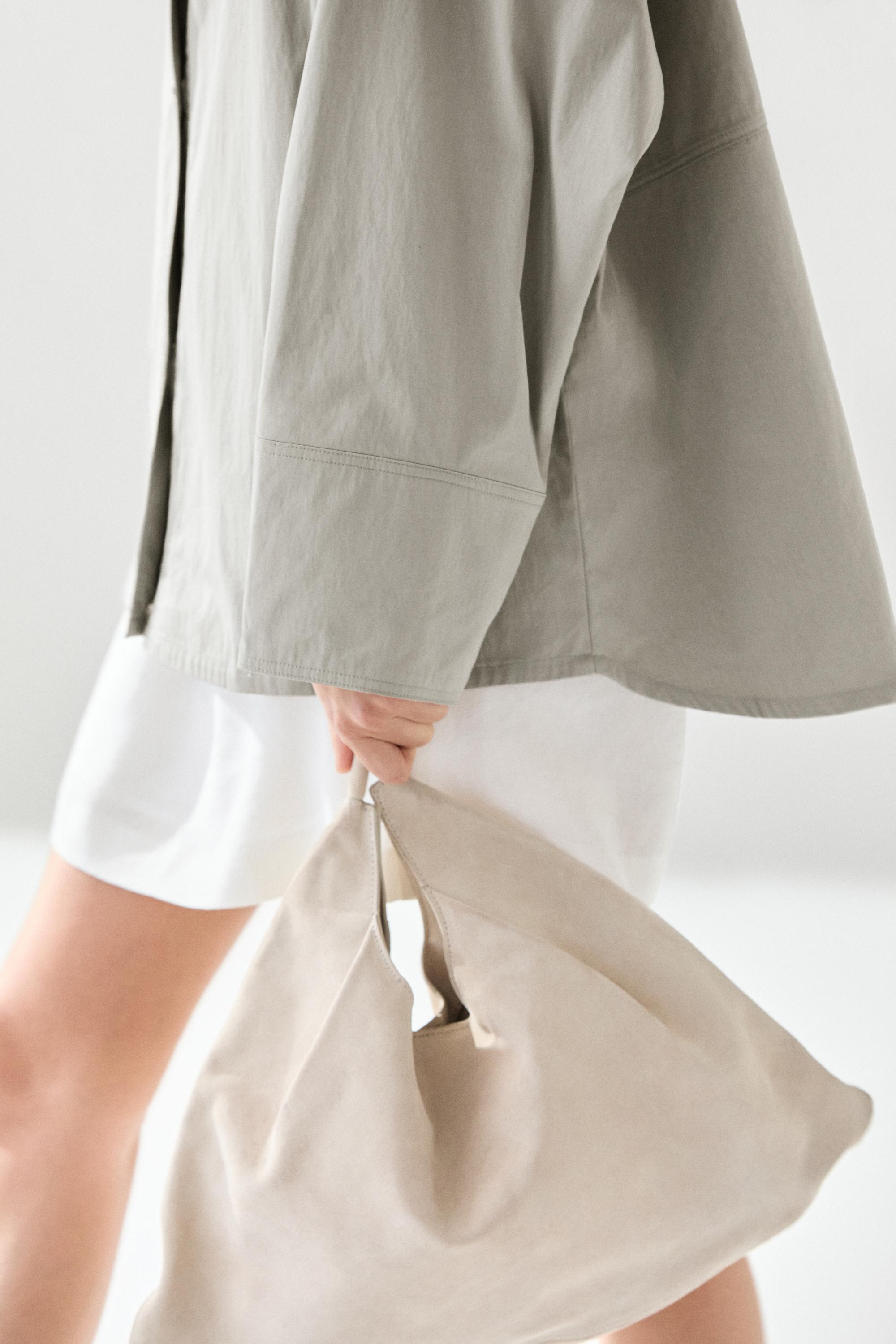 Cotton blend high neck jacket