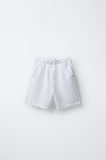 BERMUDA CON LINO - Blanco de Zara - Imagen 0