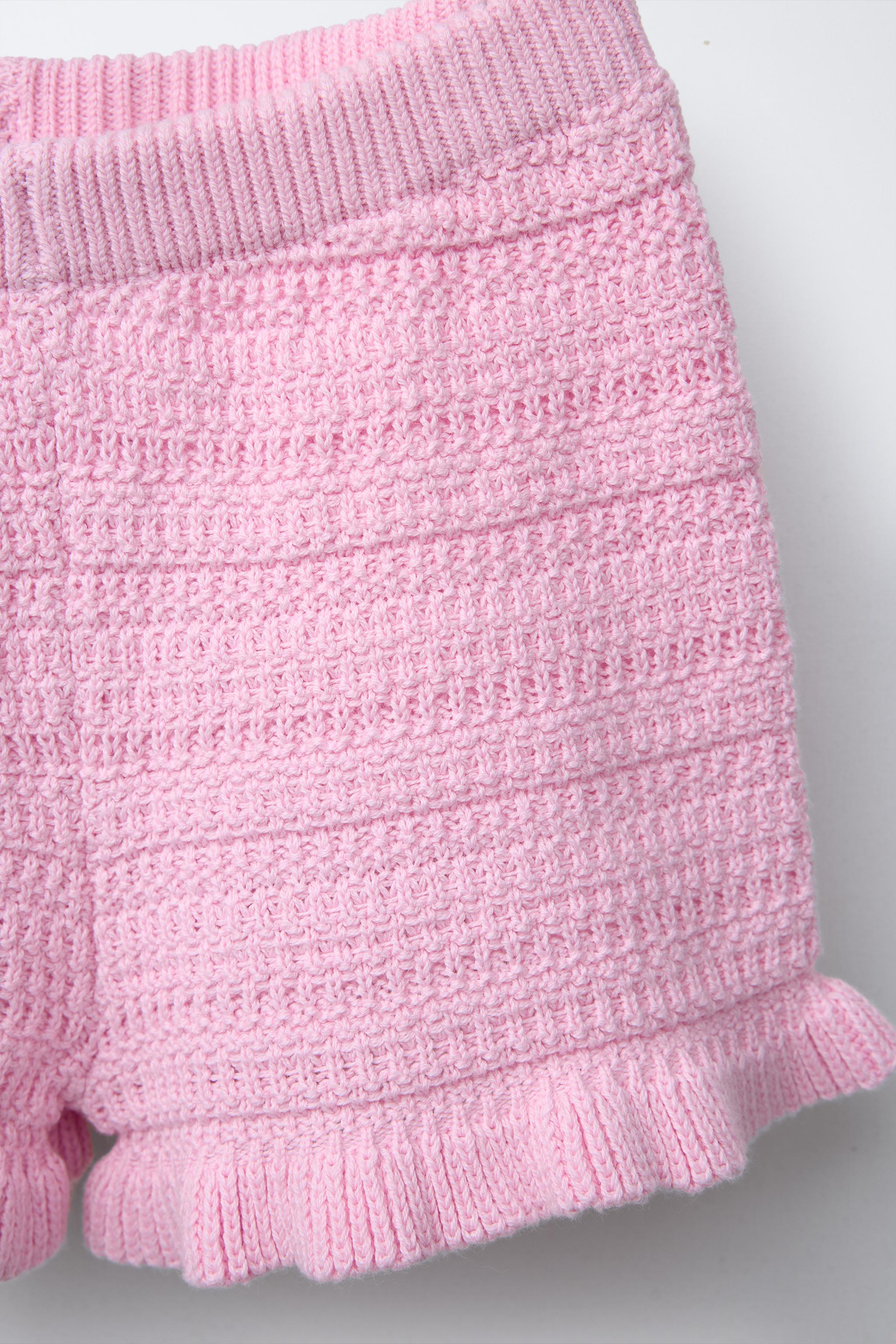 OPENWORK KNIT SHORTS - Pink | ZARA United States