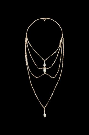 COLLAR CASCADA COMBINADIO PERLAS - Dorado de Zara