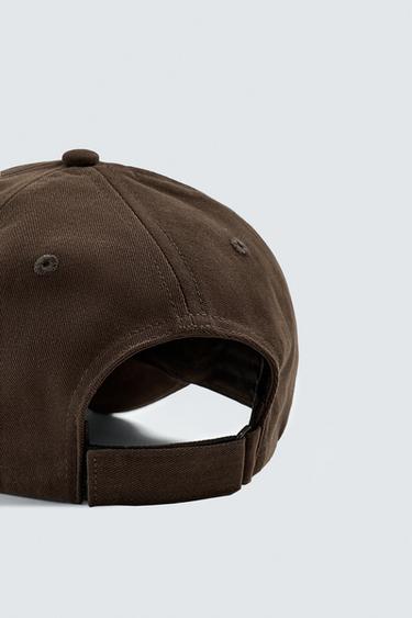 CAP WITH LETTER PATCH - Brown by Zara - Image 4