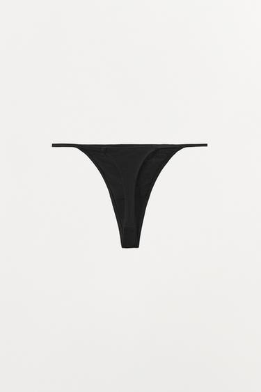 VISCOSE THONG - Black by Zara - Image 4