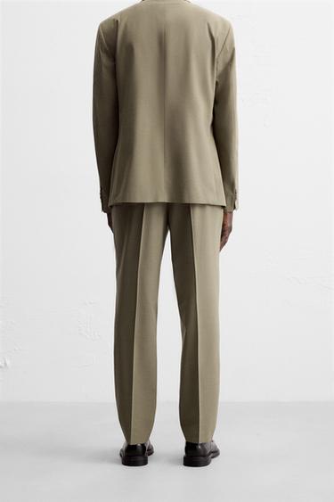 TEXTURED SUIT TROUSERS - Brown / Taupe by Zara - Image 2