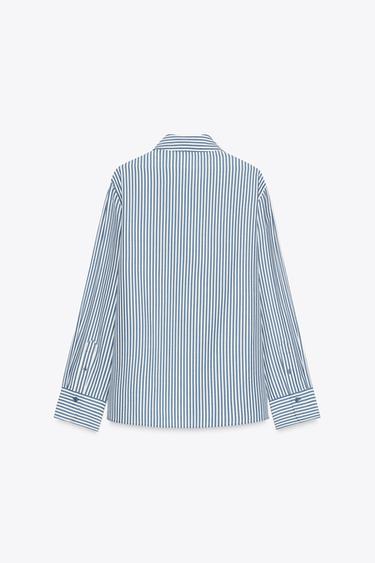 CHEMISE FLUIDE À RAYURES ZW COLLECTION - Bleu / Blanc de Zara - Image 5