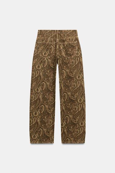 ZW COLLECTION MID-WAIST CURVED STRAIGHT JEANS - dark russet by Zara