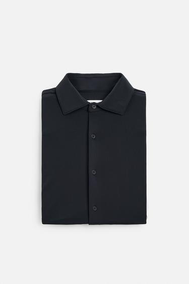 TEXTURED STRETCH SHIRT - Navy blue by Zara