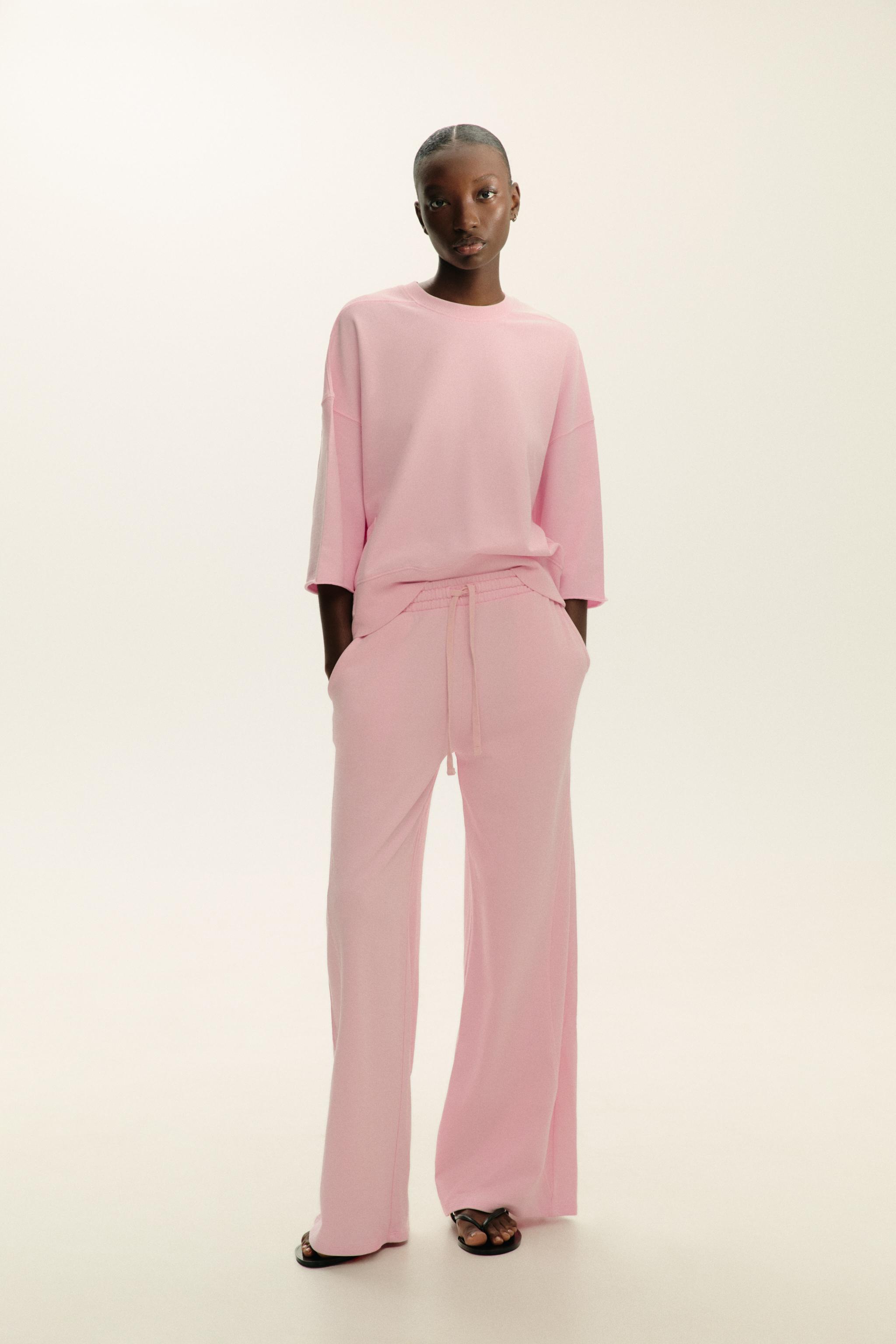 ☆ドイツ発*ZARA*新作*ベルボトムスウェットパンツ/PINK☆ ☆ドイツ発*ZARA*新作*ベルボトムスウェットパンツ/PINK☆