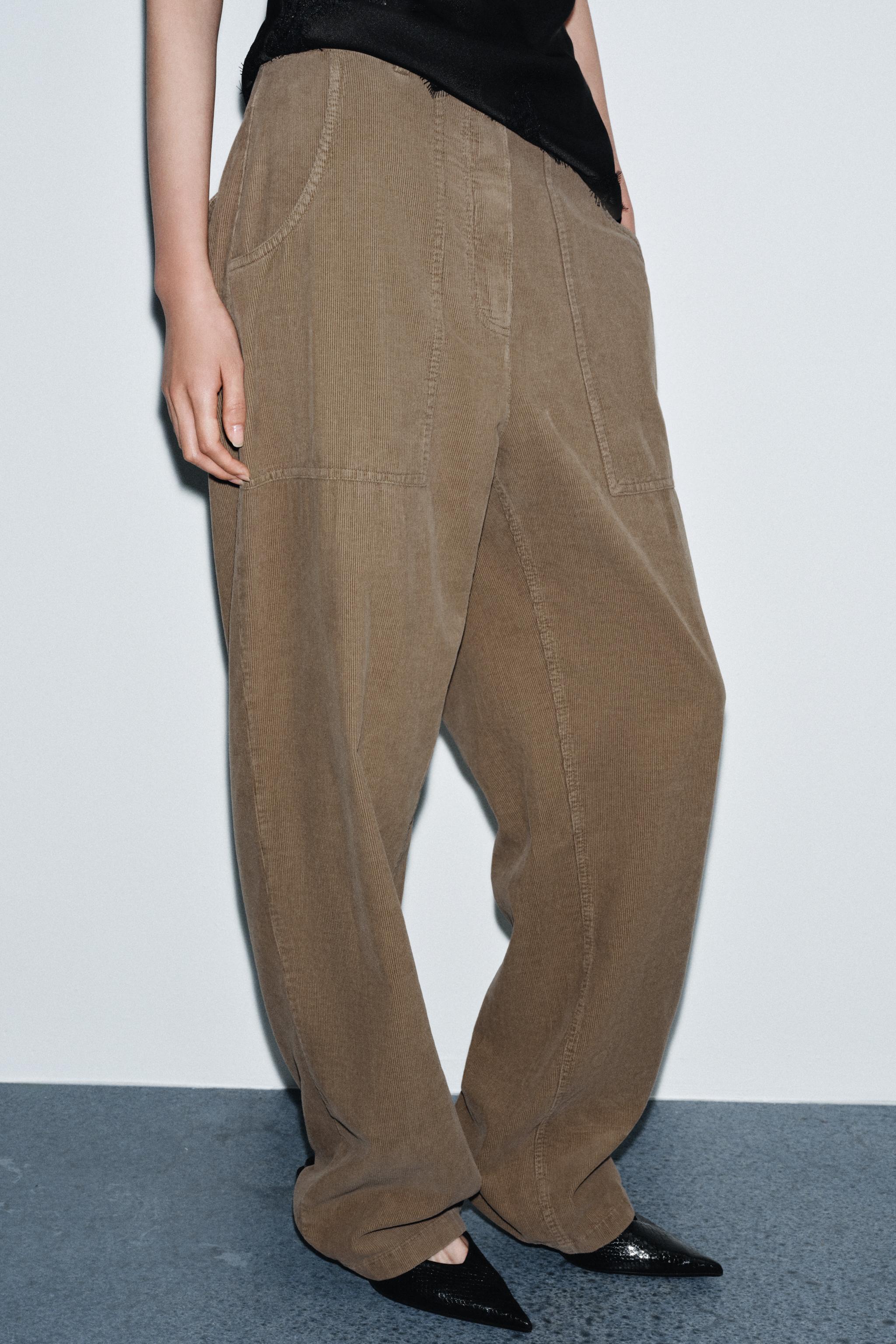 STRAIGHT CORDUROY PANTS WITH POCKETS ZW COLLECTION